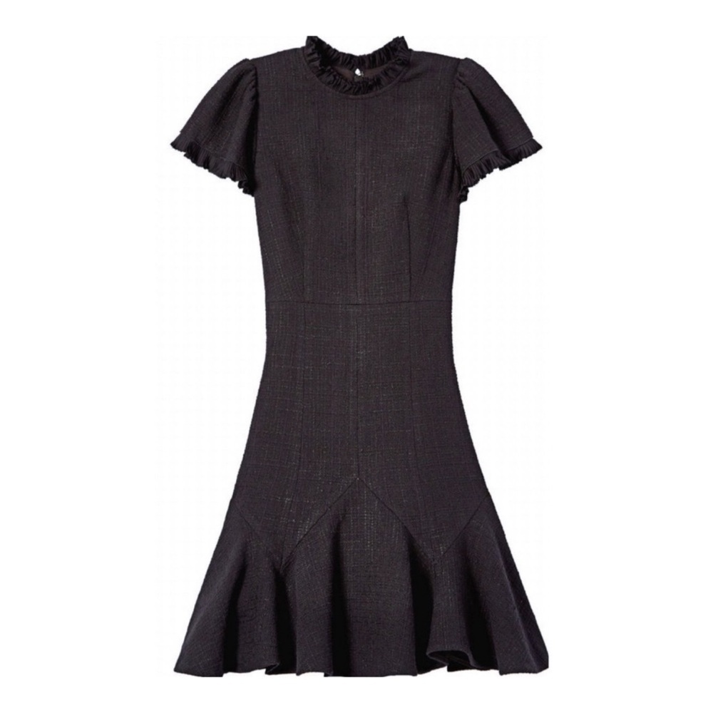 Rebecca Taylor • Clare Short Sleeve Tweed Dress in Black - Picture 7 of 12